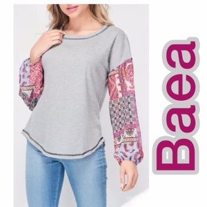 NWT BAEA BOHO MIXED LONG SLEEVE